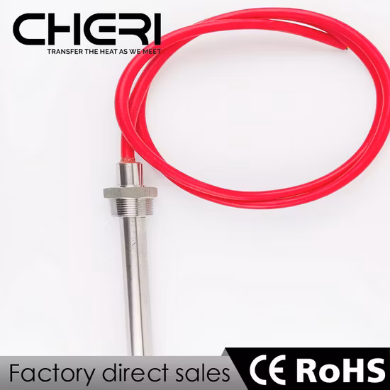 Screw Plug Water Immersion Thread Fitting Cartridge Heater with Silicon Wire